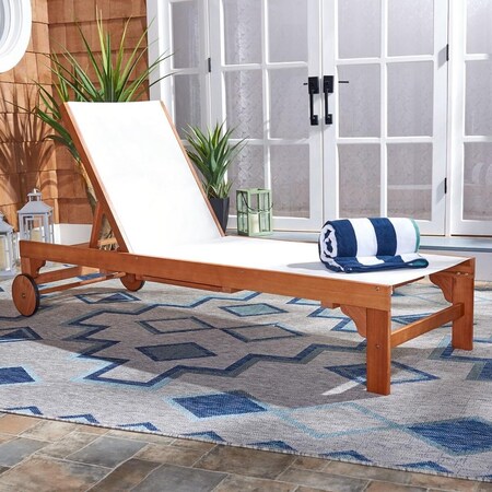 Safavieh 25.27 x 81.1 x 39.17 in. Ralden Sunlounger, Natural & Beige PAT7070A